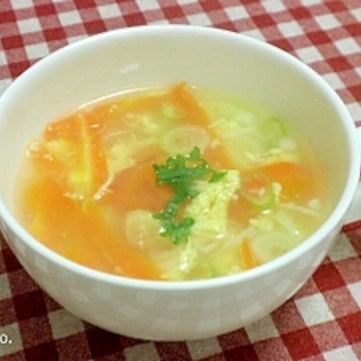 にんじんとネギの玉子スープ